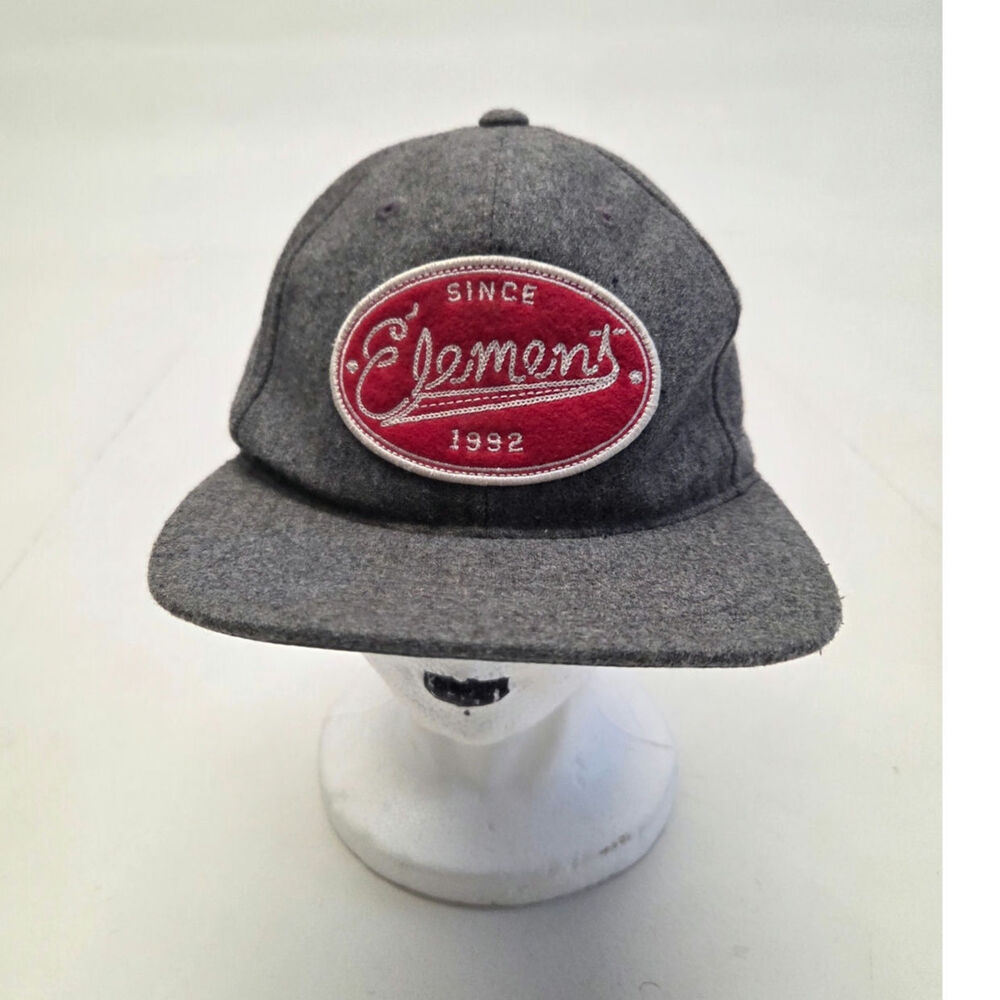 Element Since 1992 Gray Heather Wool Blend Snapback Hat Skate Streetwear
